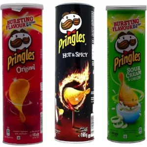 Pringles Potato Crisps Hot Spicy Original + Sour Cream Onion