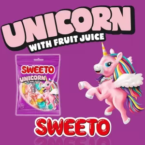 Sweeto UNICORN Gummy Bear Fruit Juice Candy 80g