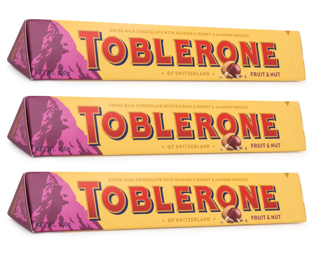 Toblerone Fruit & Nut Chocolate 100g 3pcs