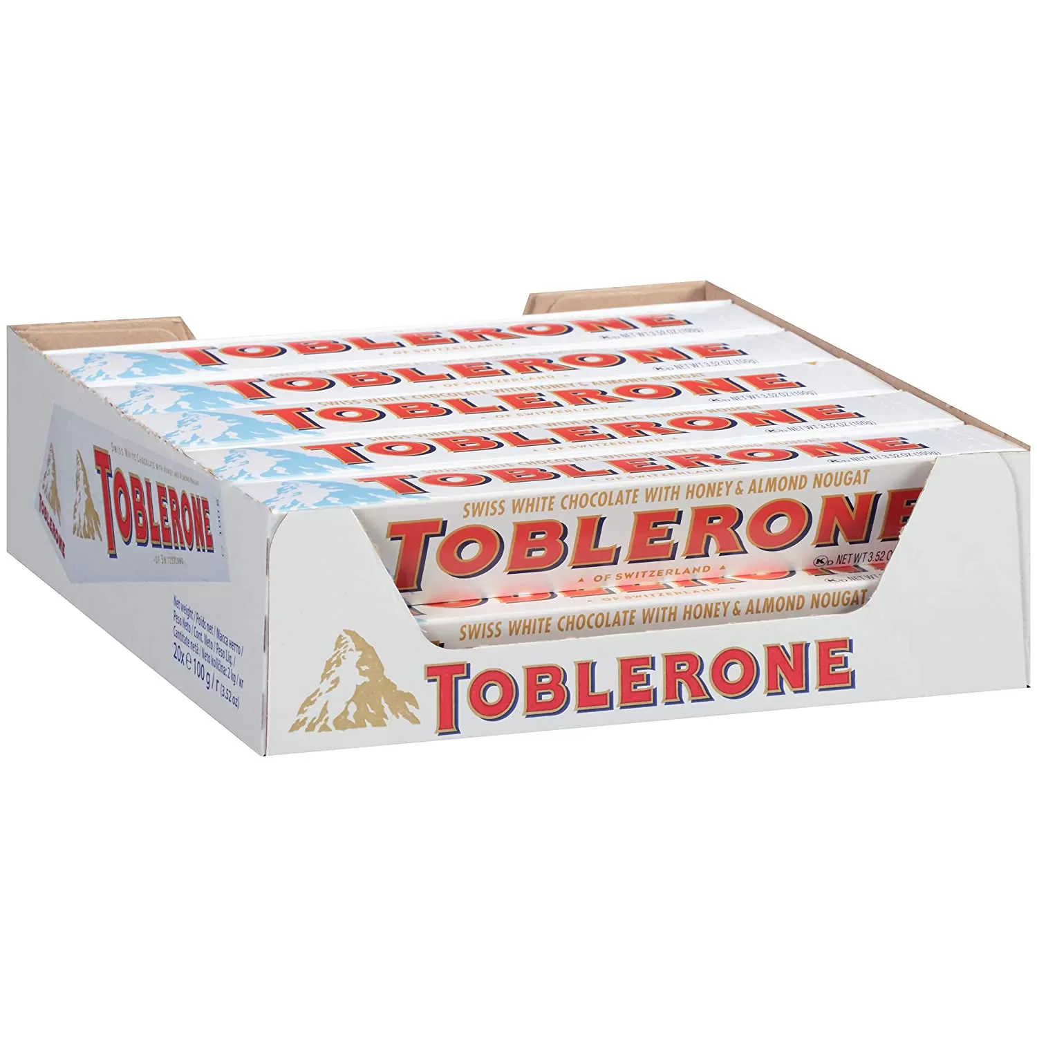 Toblerone Swiss White Chocolate Bars with Honey & Almond Nougat - image 2