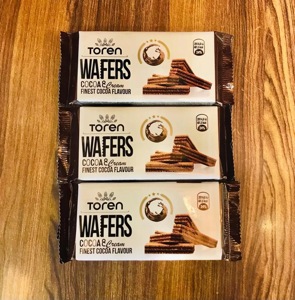 TOREN Wafer Chocolate Cream FINEST COCOA 55g x 3Pcs