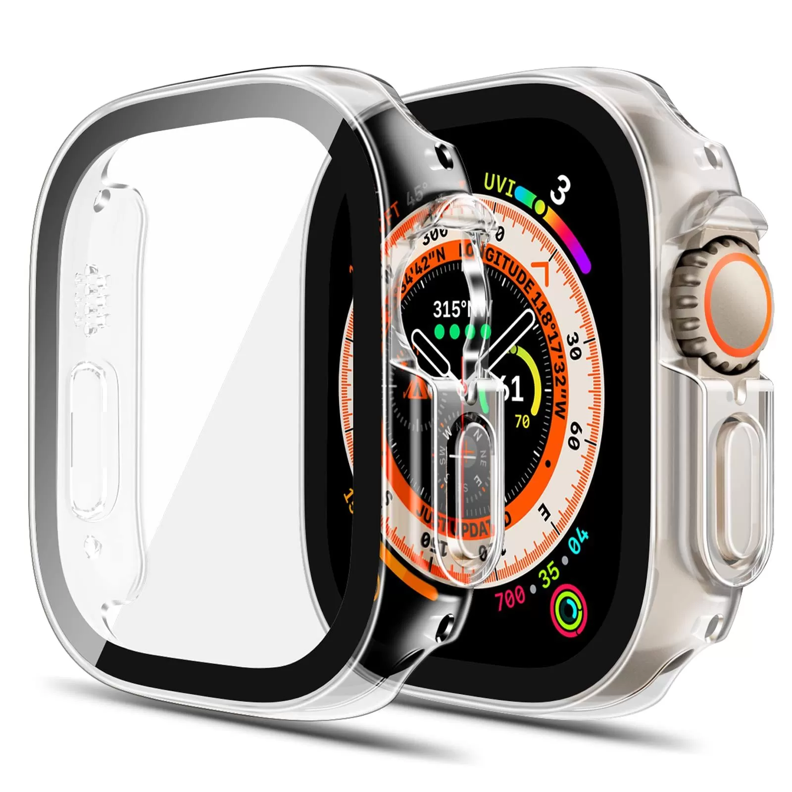Apple Watch Ultra 49mm Clear 360 Case Tempered Glass