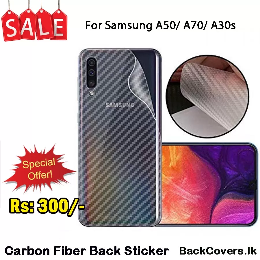 Samsung A50 A50S A3 Clear Carbon Fiber Back Film