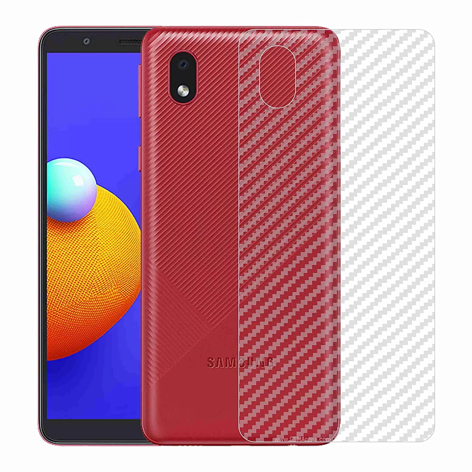 Samsung M01 Core A0 Clear Carbon Fiber Pattern Back Film