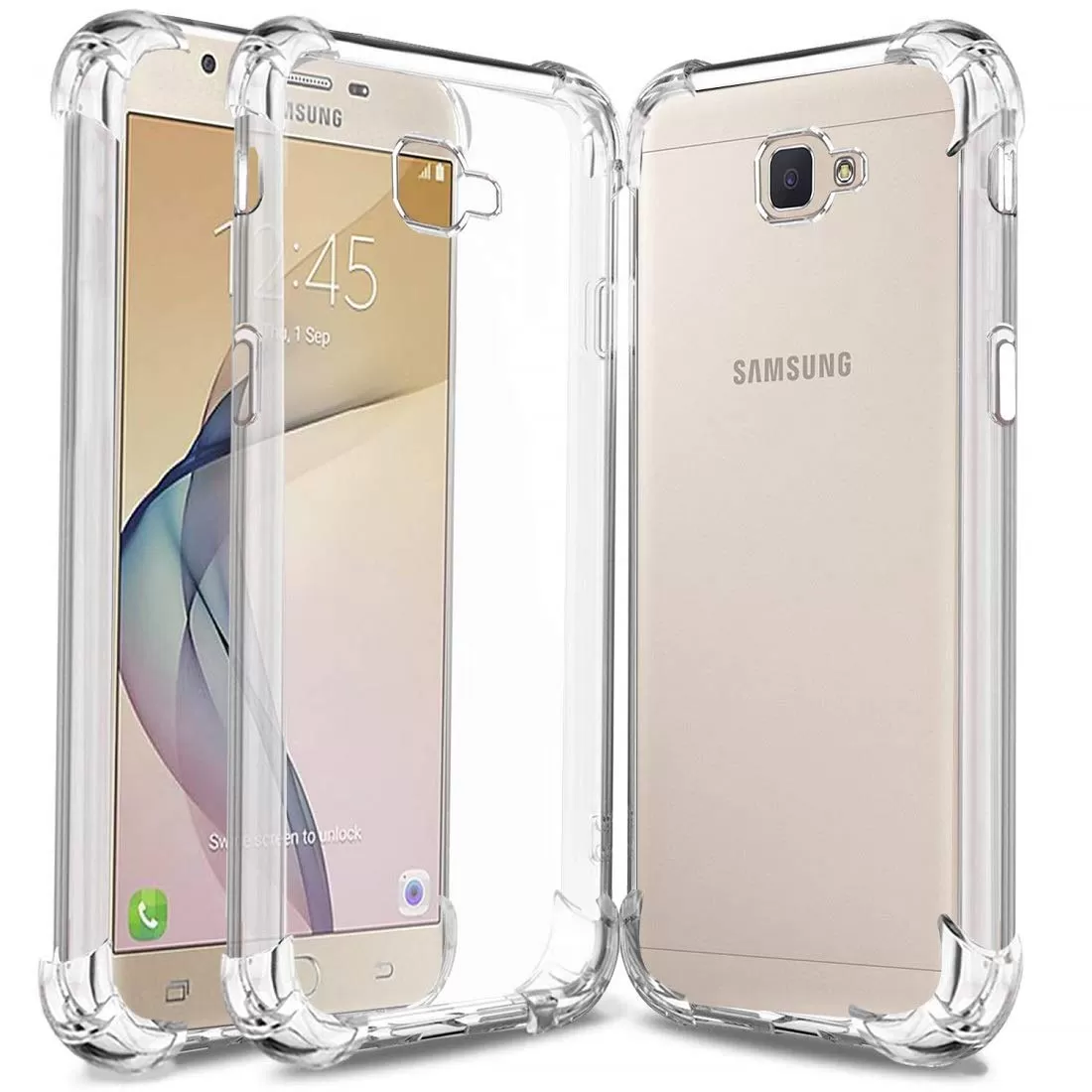 Samsung J7 Prime Shock Proof Thick Transparent Soft Back Cover