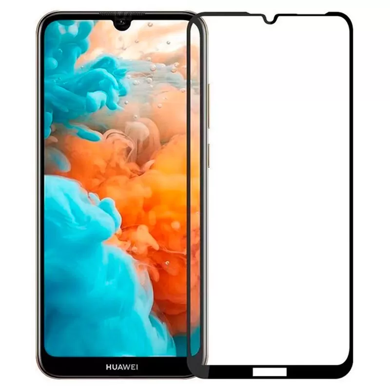 Huawei Y7 2019 Full Glue Tempered Glass Black High Quality