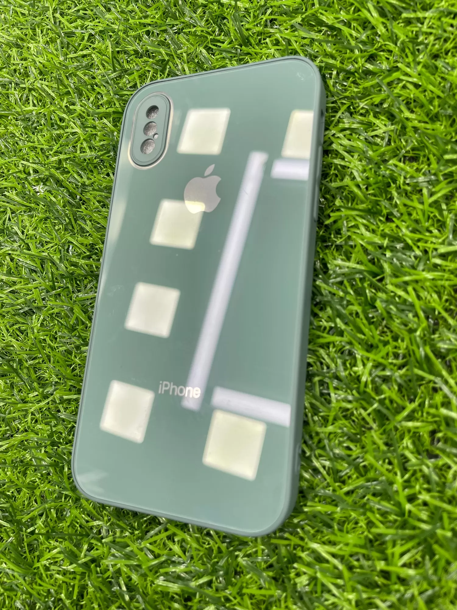 Iphone X Xs Green Glass Back Cover