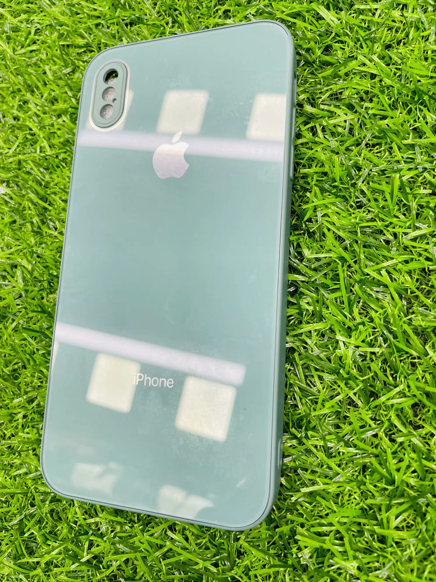 Iphone Xs Max Green Glass Back Cover