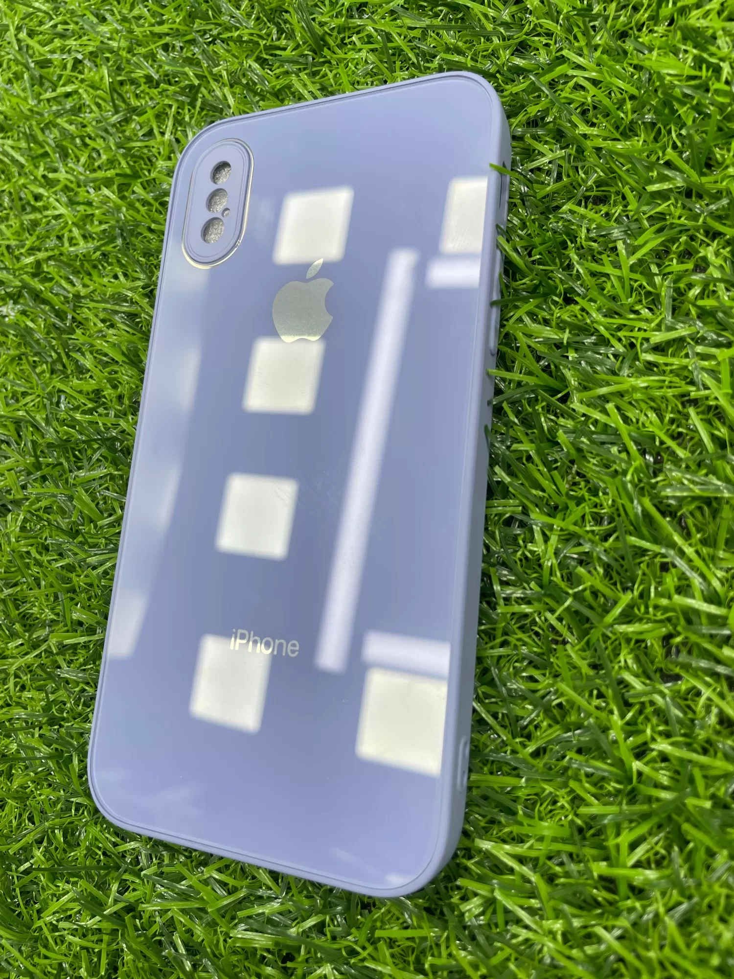 Iphone X Light Blue Glass Back Cover