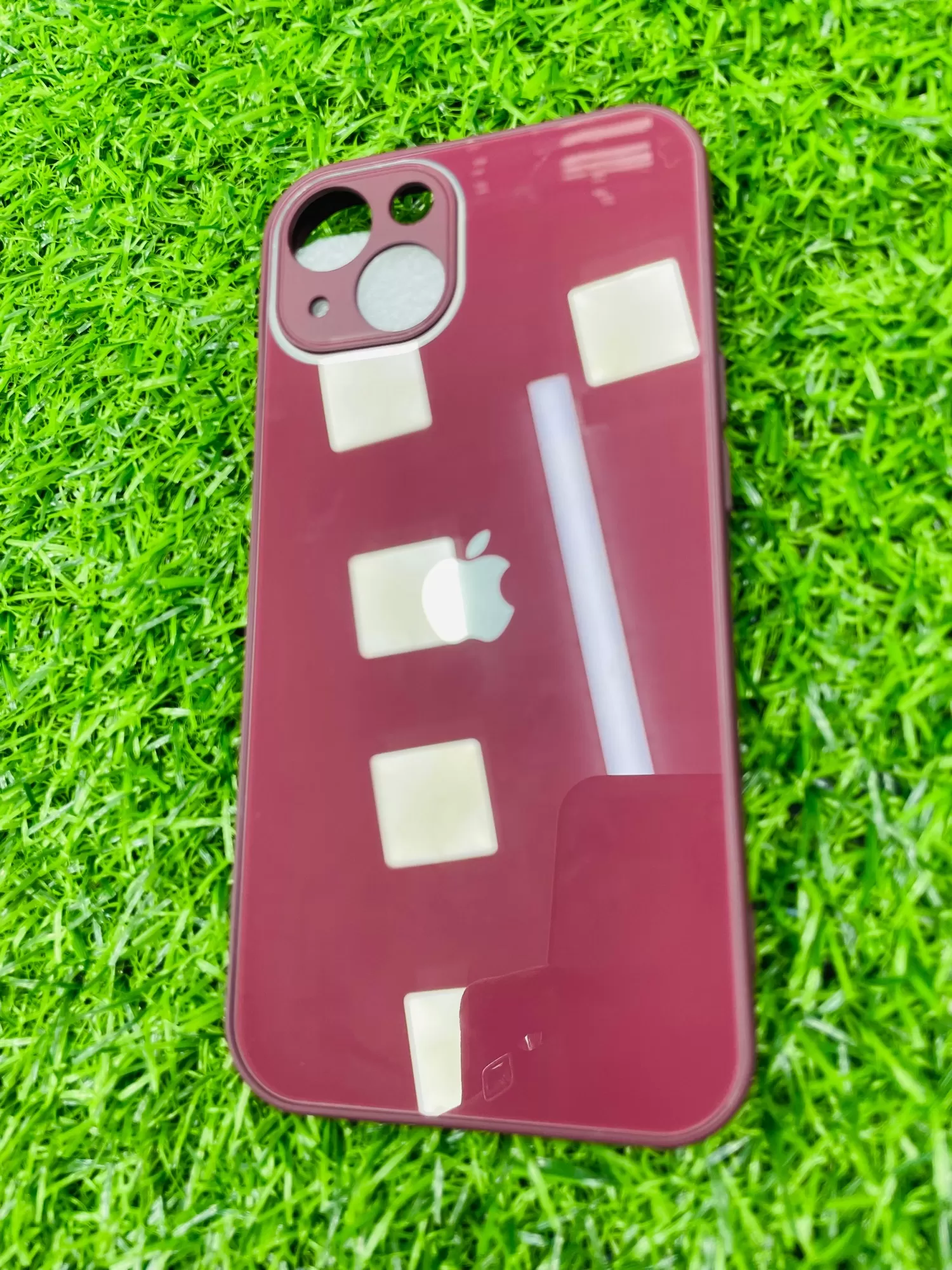 Iphone 13 Maroon Glass Back Cover