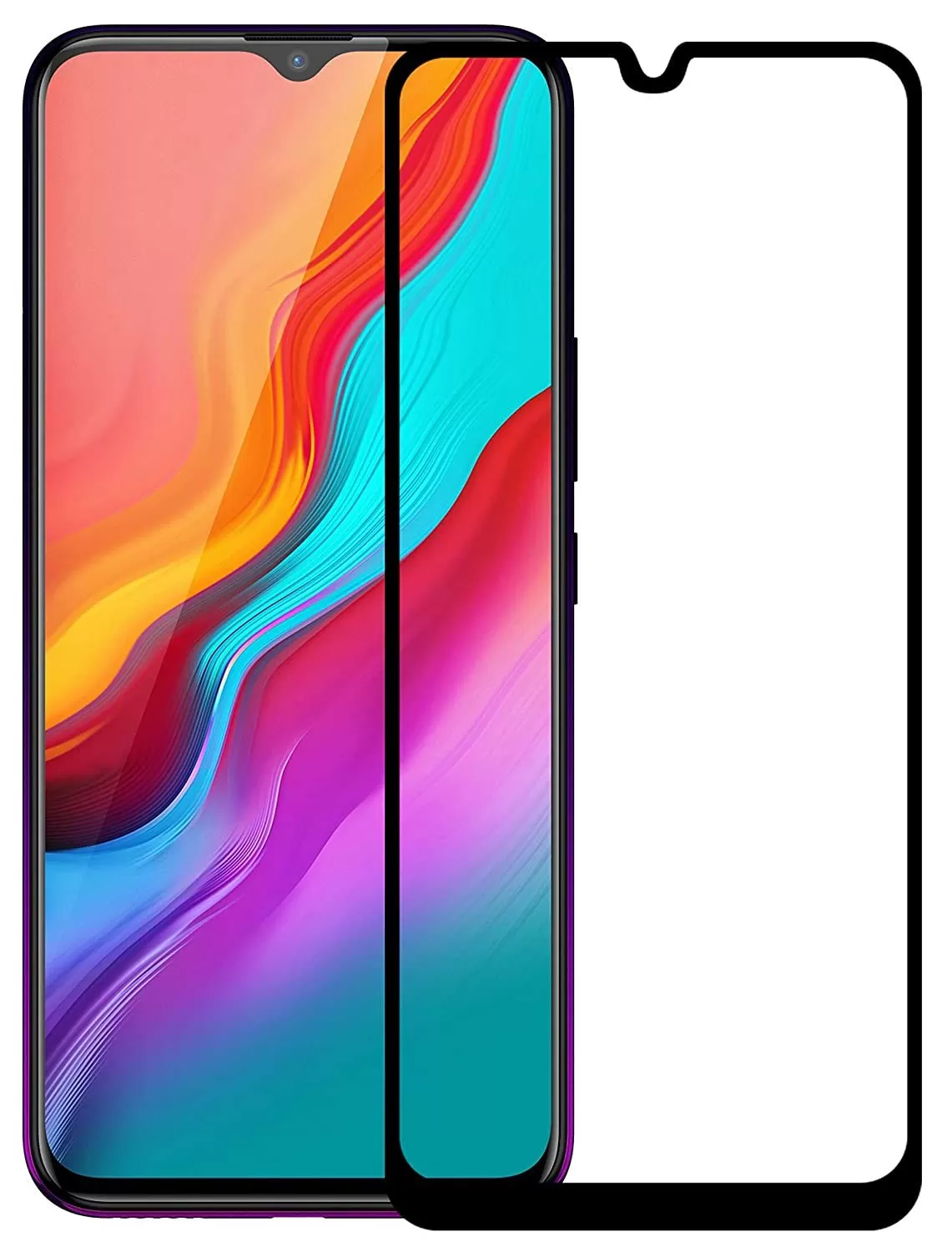 Infinix Hot 8 Black Quality Tempered Glass