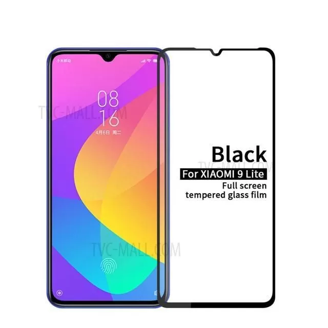 Mi 9 Lite Tempered Glass Screen Protector Black