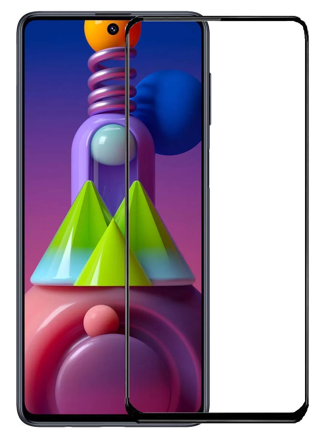 Samsung Galaxy M51 Tempered Glass Black Screen Protector
