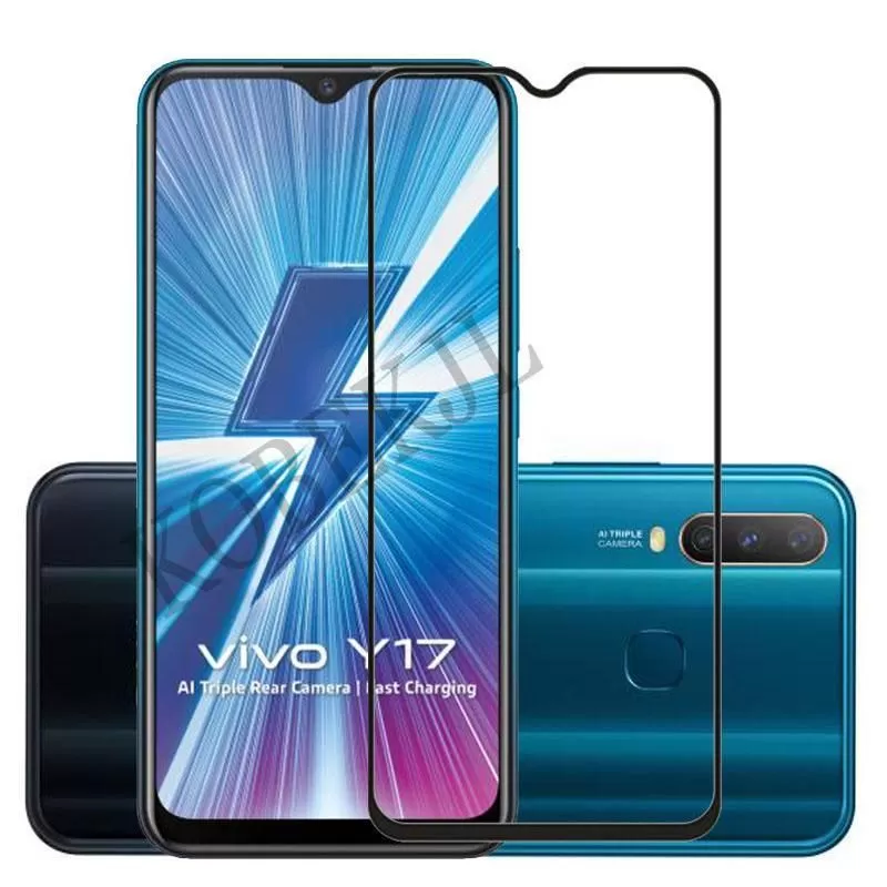Vivo Y17 Tempered Glass Screen Protector Black Quality