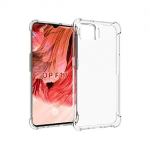 Oppo F17 Blue Shock Proof Thick Transparent Soft Back Cover