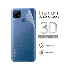 Realme C15 Clear Carbon Fiber Pattern Back Film