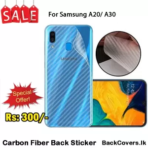 Samsung A20 A30 Clear Carbon Fiber Pattern Back Film