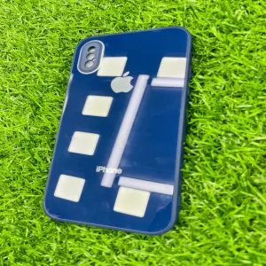 Iphone Xs X Dark Blue New Glass Back Cover