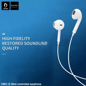 Denmen DR01 3.5mm Wired Headphones White