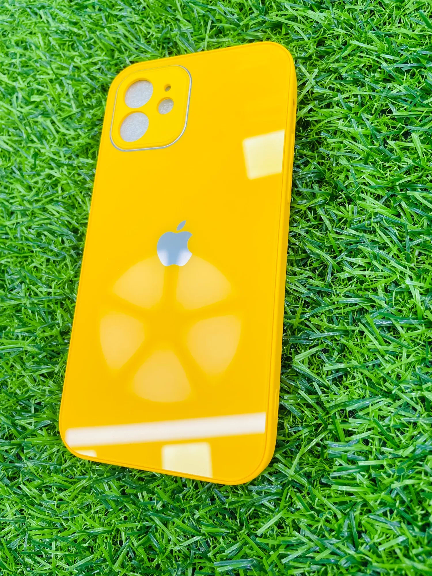 Iphone 12 Glass Back Cover Yellow