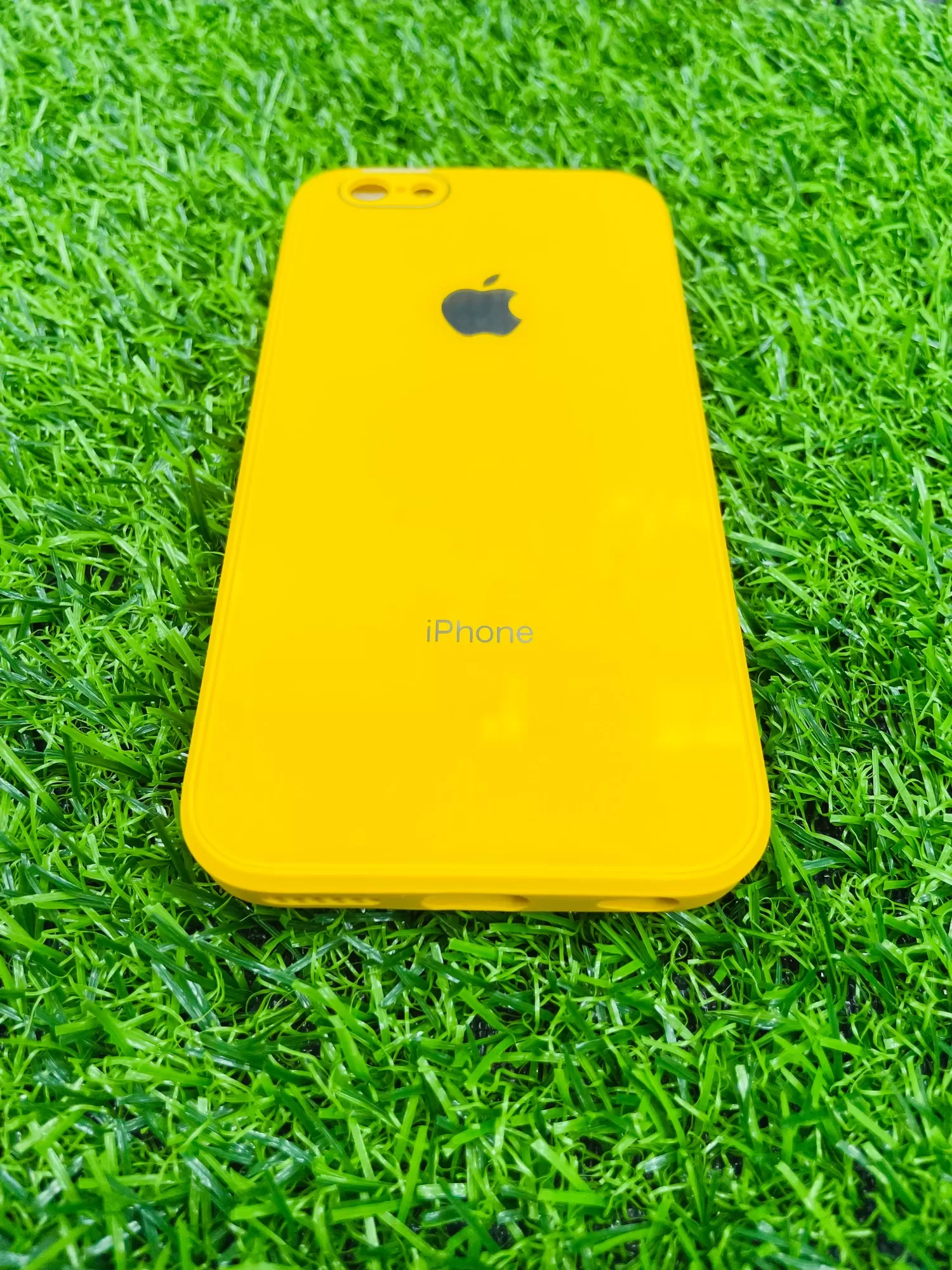 Iphone 6 6s Yellow Glass Back Cover