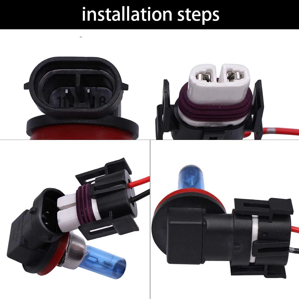 Generic H11 Ceramic Socket Wiring Harness Connector - image 2