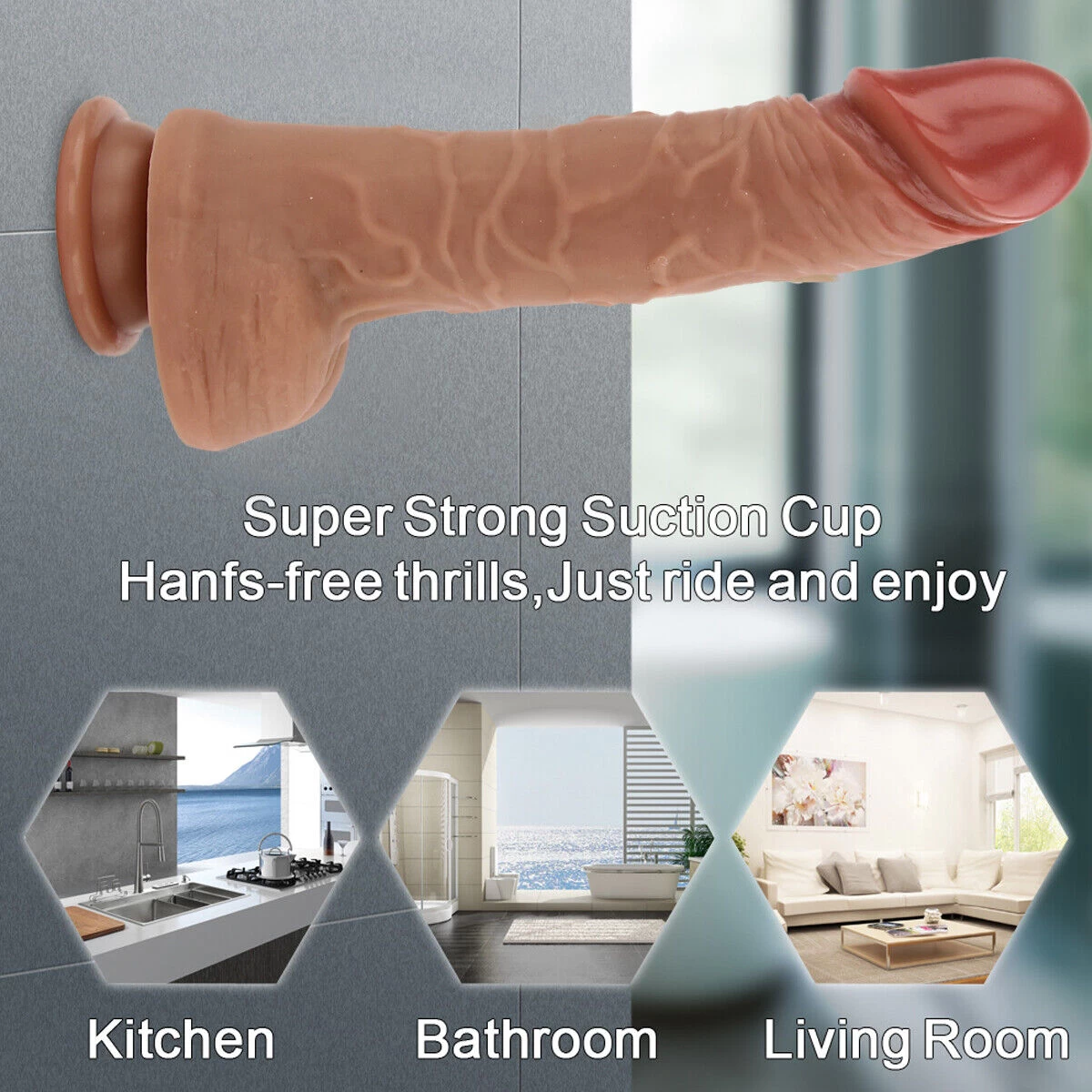 Generic 9 Inch Realistic Silicone Penis Dildo Sex Toy - image 8