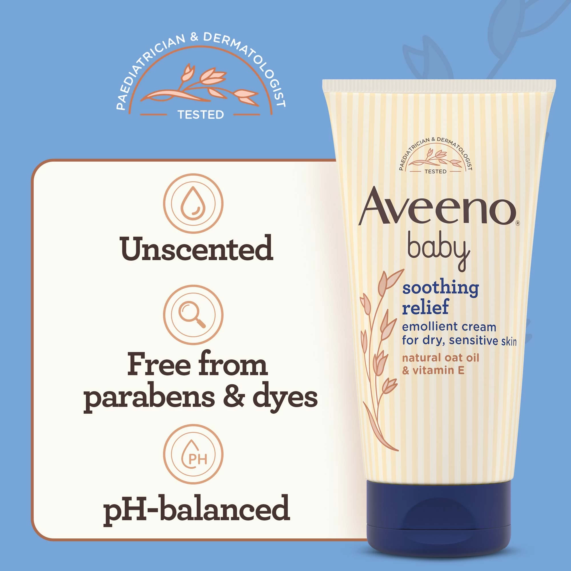 AVEENO Baby Soothing Relief Emollient CREAM 150ml Eczema - image 2