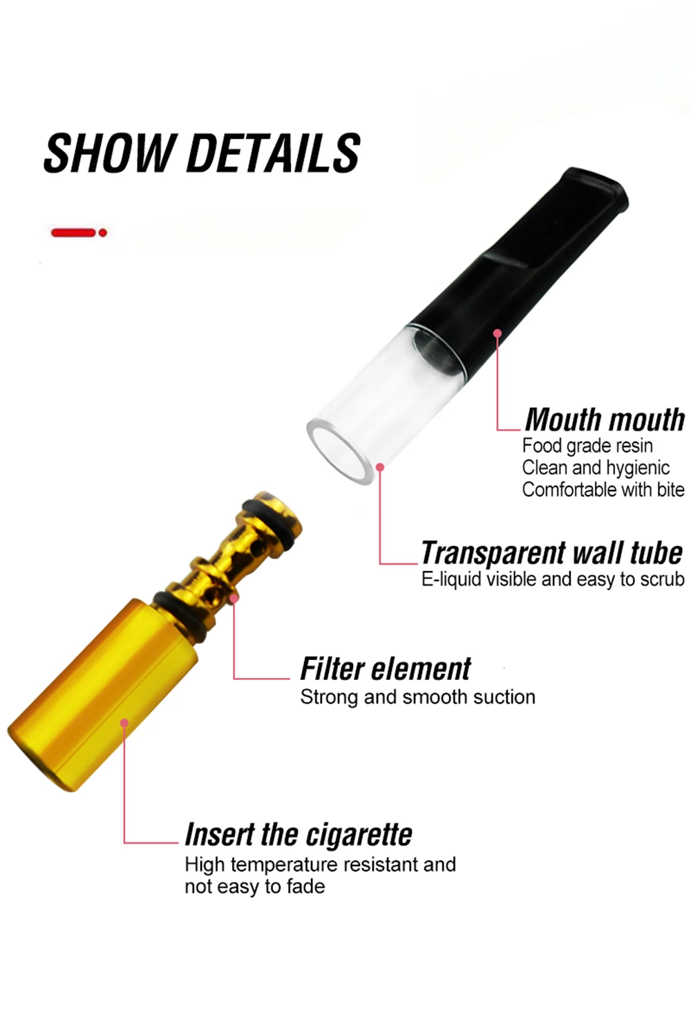 Cigarette Filter Holder Reusable Tar Smoke Filter - image 5