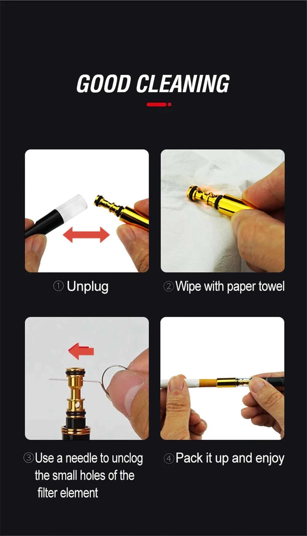 Cigarette Filter Holder Reusable Tar Smoke Filter - image 2