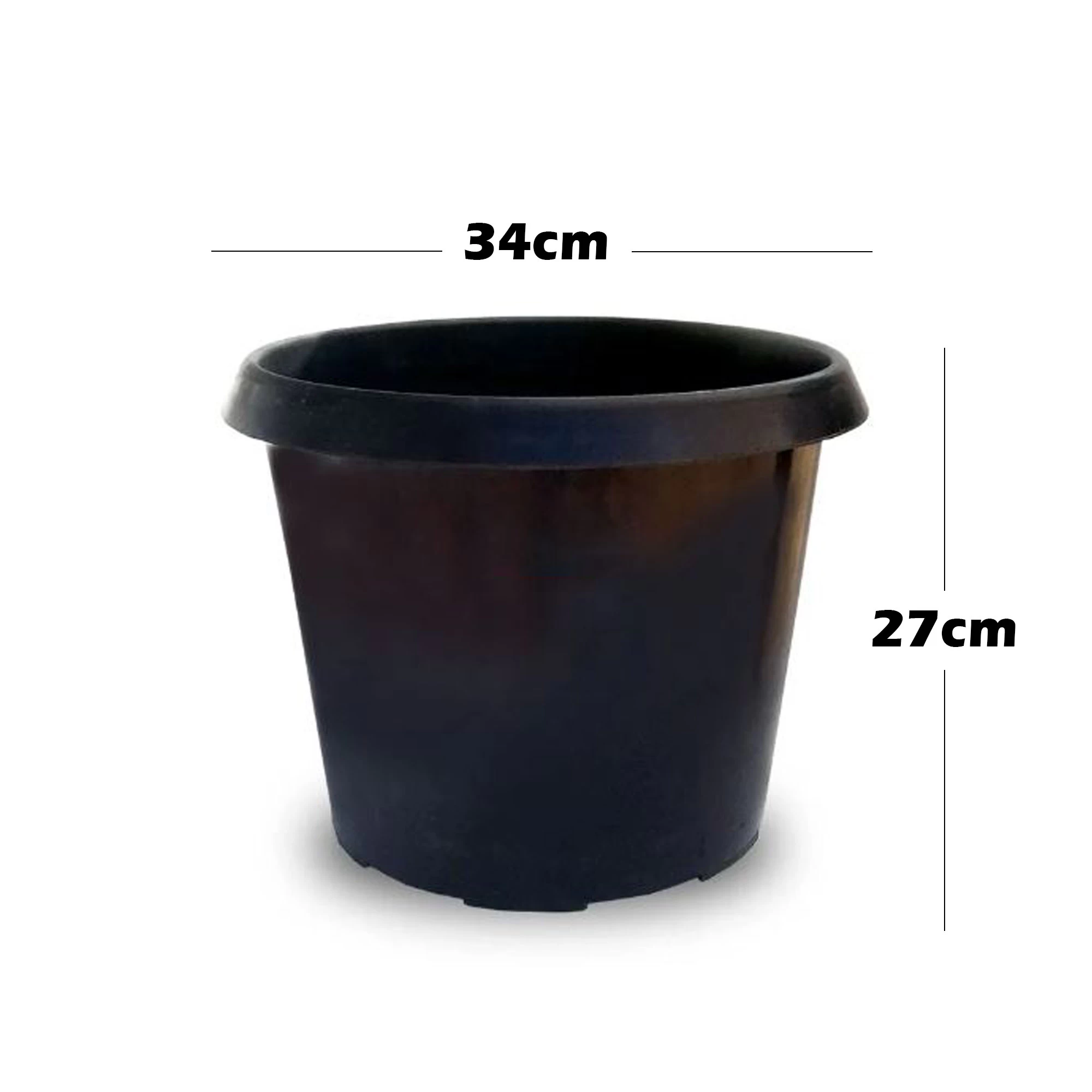 Generic Flowerpot 34cm Black 5 PCS for Home Gardening - image 2