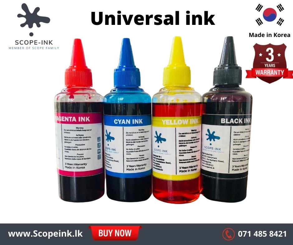 Scopeink Universal Refill ink - Made in Korea (BK/M/C/Y)