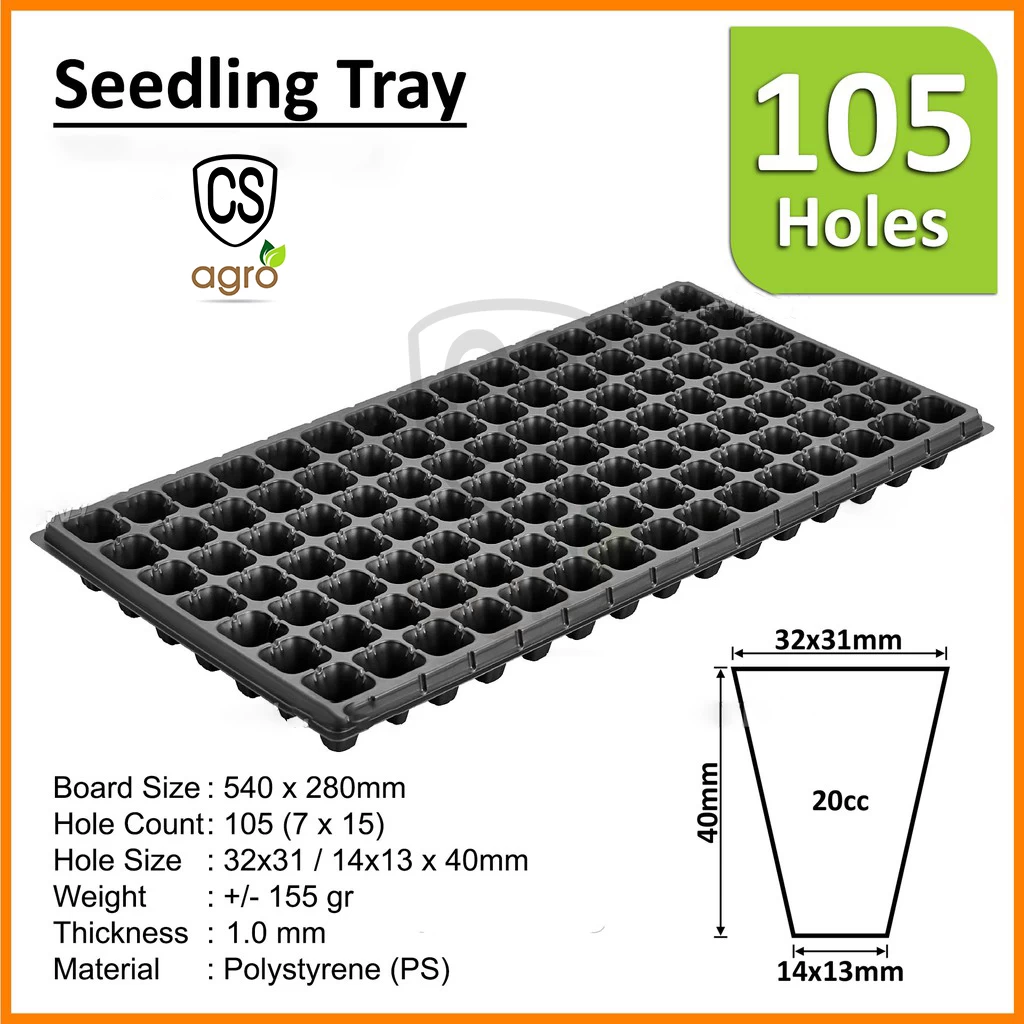Generic Seedling Tray 105 Holes Thick