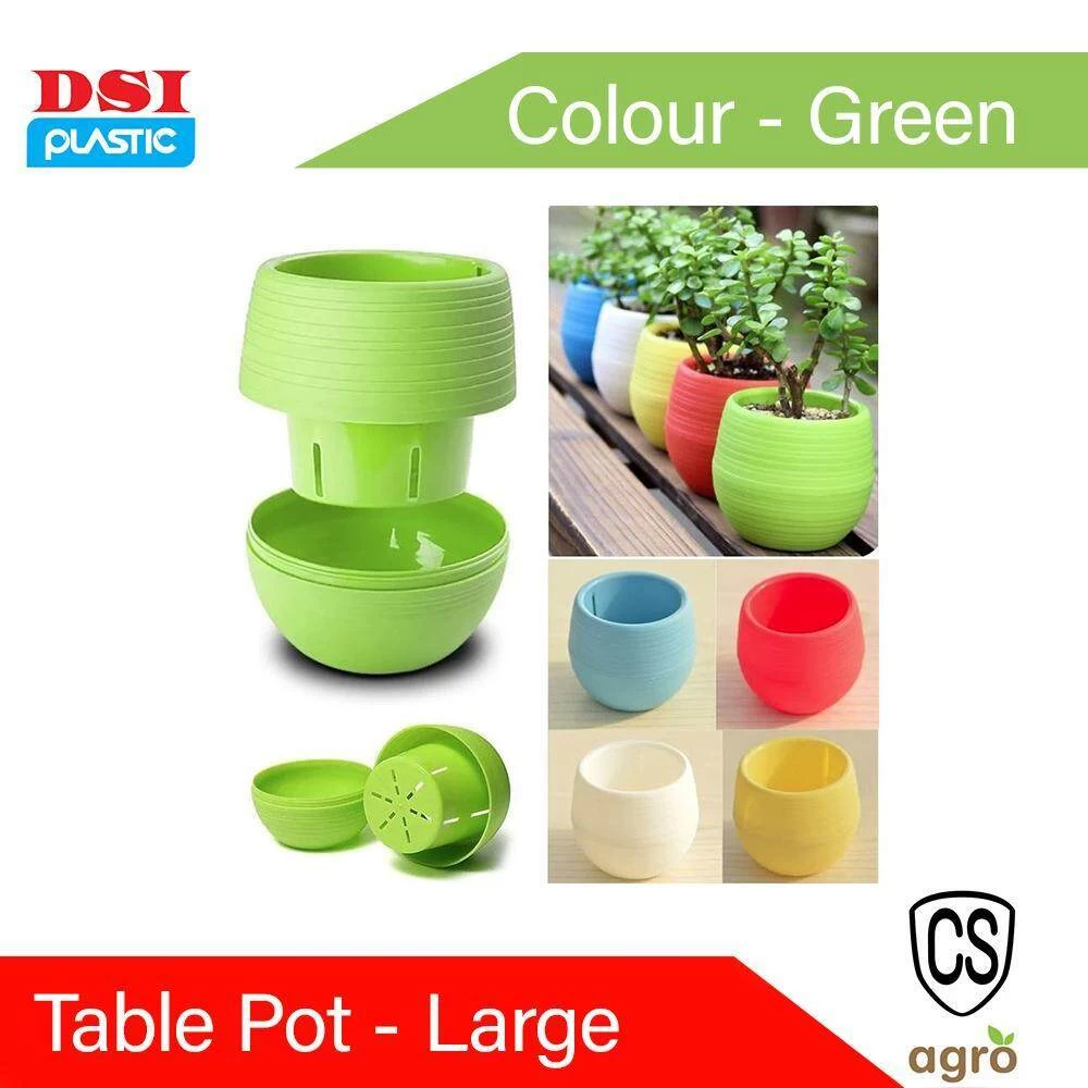 Generic Table Ball Pot Green Plastic Flower Pot - image 2