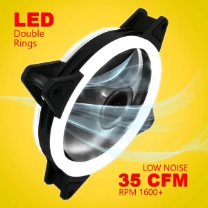 Generic 120mm RGB Cooling Fan Double Ring LED
