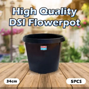 Generic Flowerpot 34cm Black 5 PCS for Home Gardening