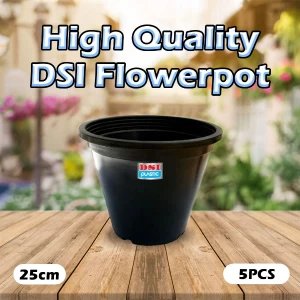Generic Flowerpot 25cm Black 5 PCS