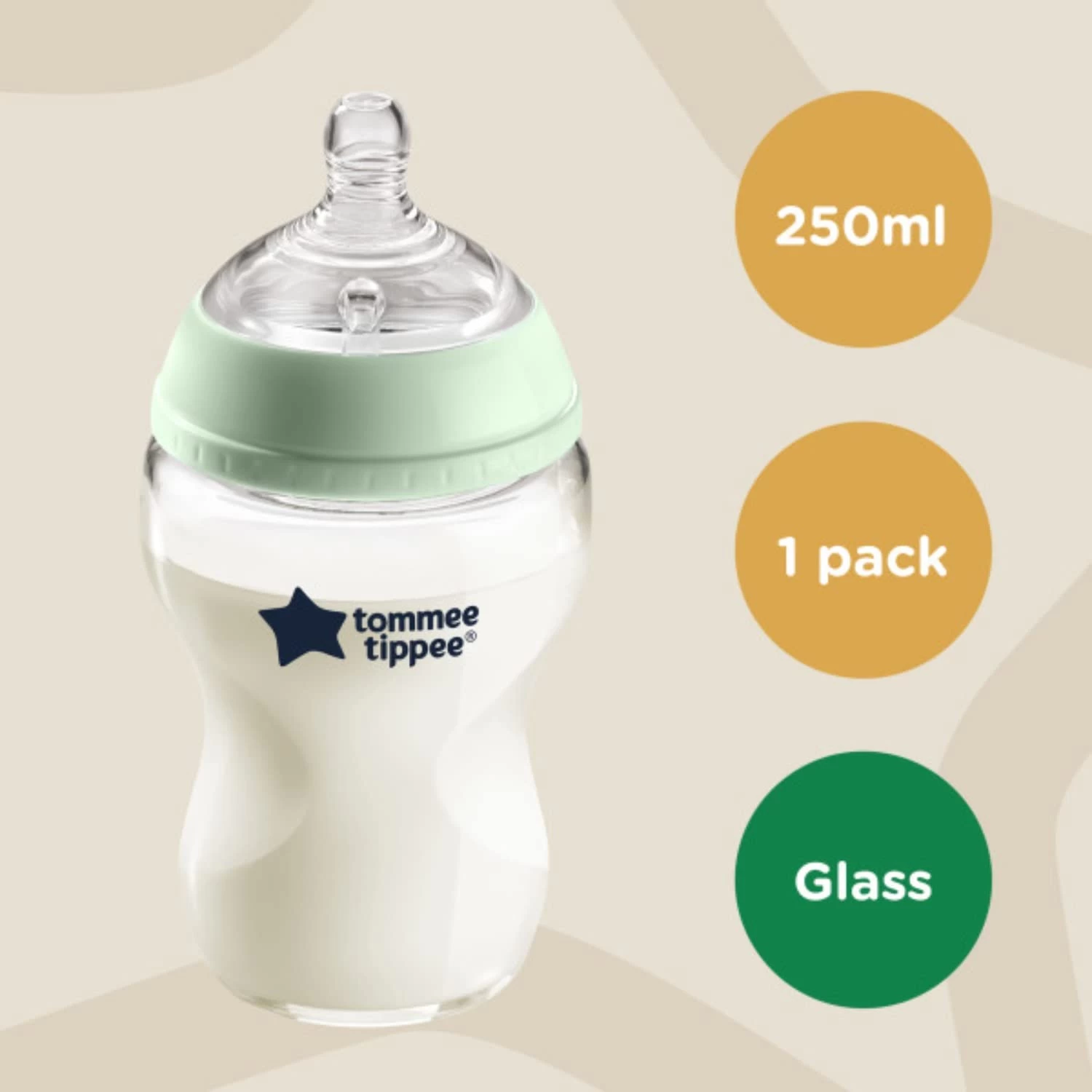 Tommee tippee Baby Glass Bottle 250ml (0m+) Anti colic - image 2