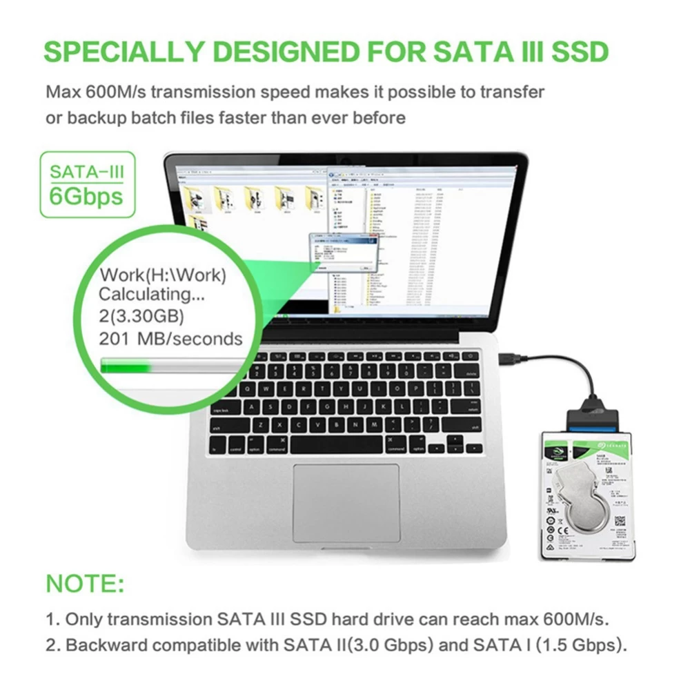 Generic USB 3.0 to SATA 3 Cable Adapter 6Gbps for 2.5" HDD SSD - image 3