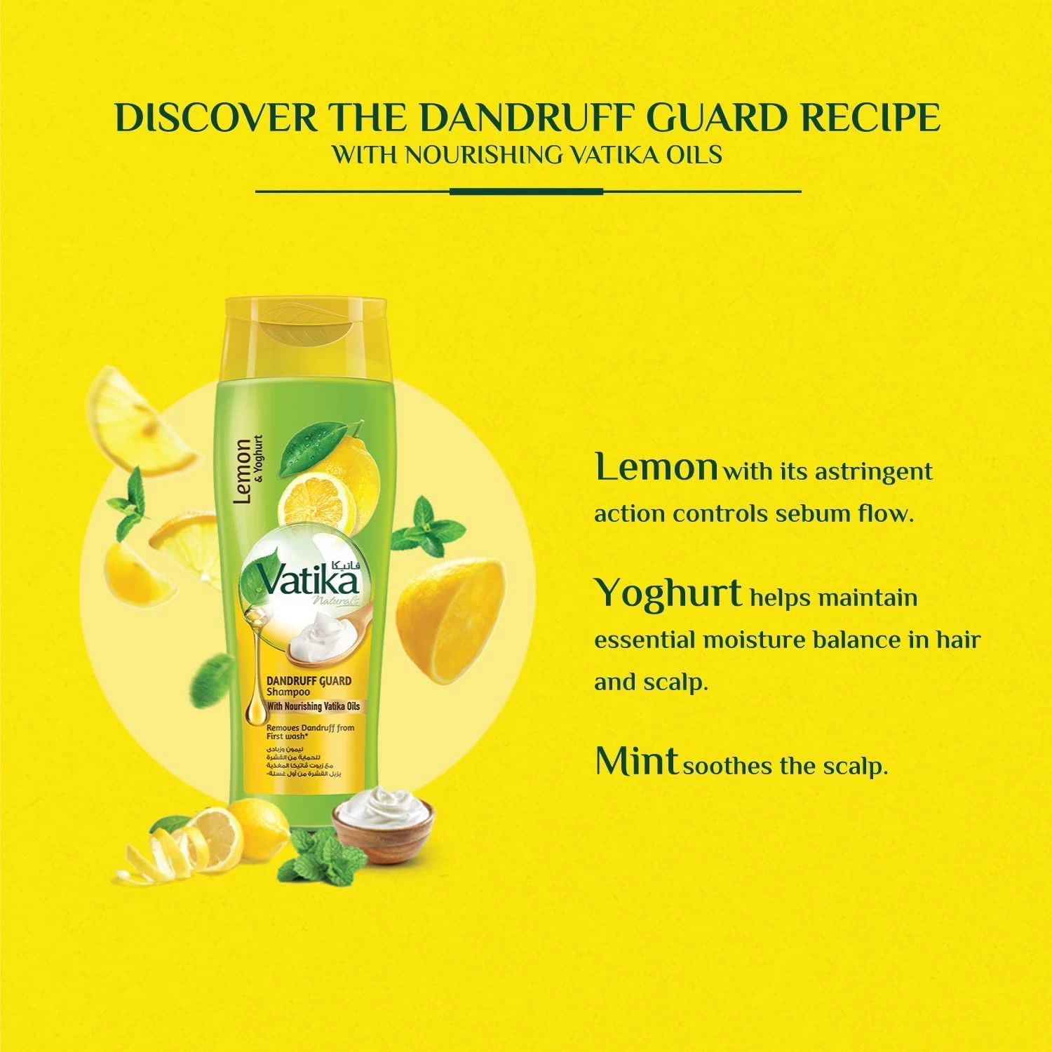 Vatika Lemon & Yogurt Shampoo Dandruff Guard