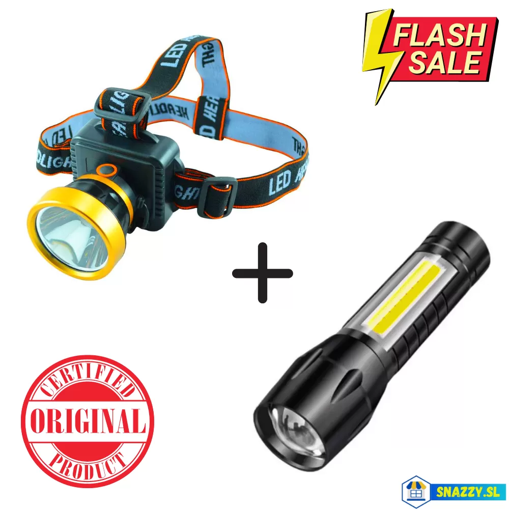 Generic LED Headlamp and Flashlight 2 in 1 USB Rechargeable