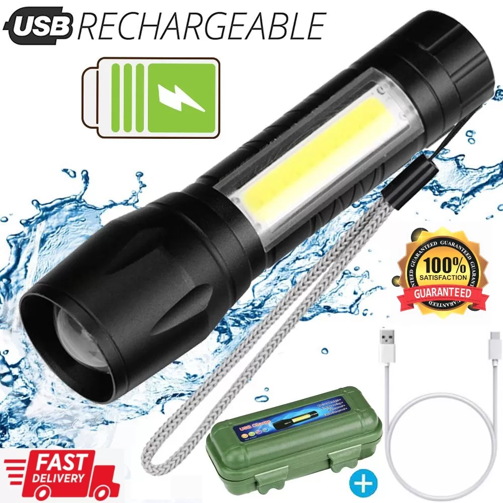 Generic XPE COB LED Flashlight Adjustable Focus Camping