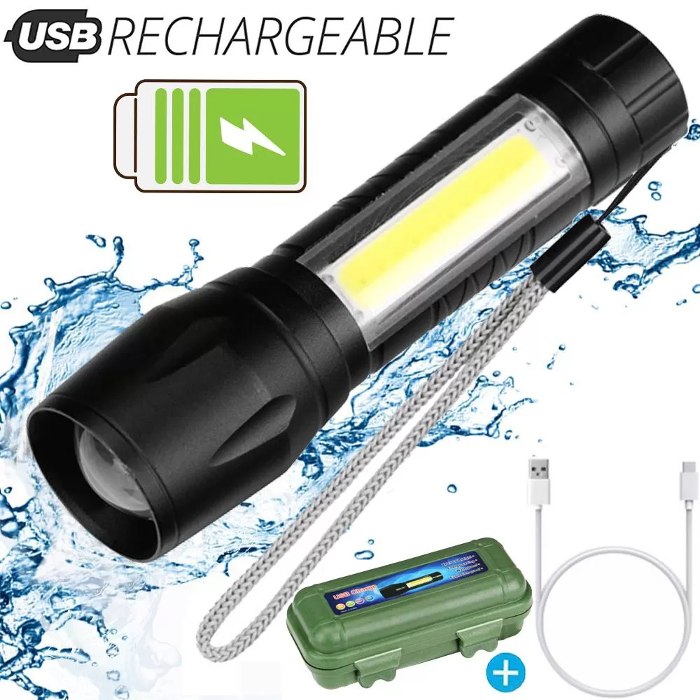 Generic Mini LED Flashlight COB Reader Lamp Zoomable