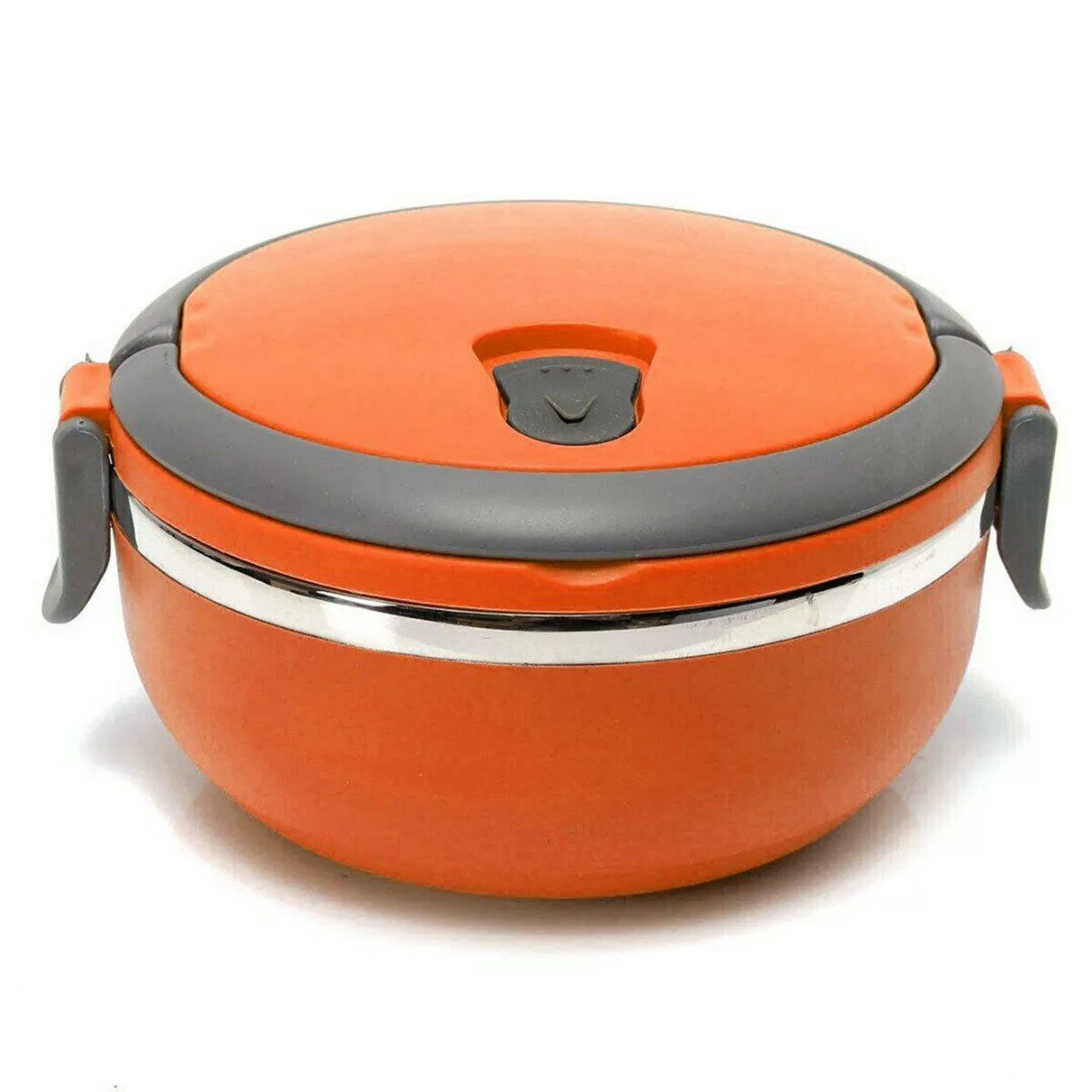 Orange Single Layer Lunch Box Stainless Steel Food Warmer