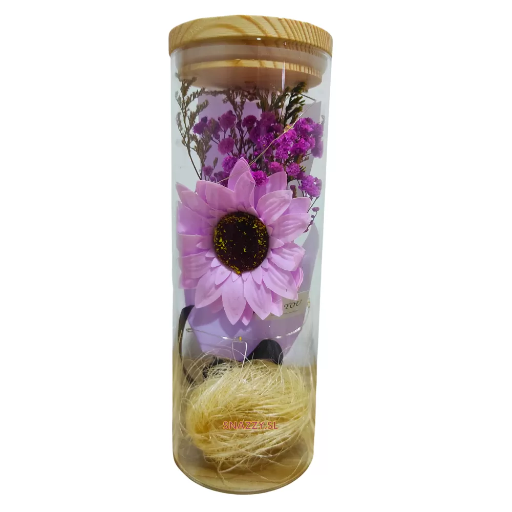 Generic Artificial Sunflower in Glass Dome