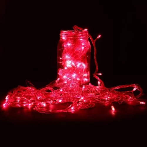 Generic Rice Light Red PVC RGB 62 Bulbs 5 Meter