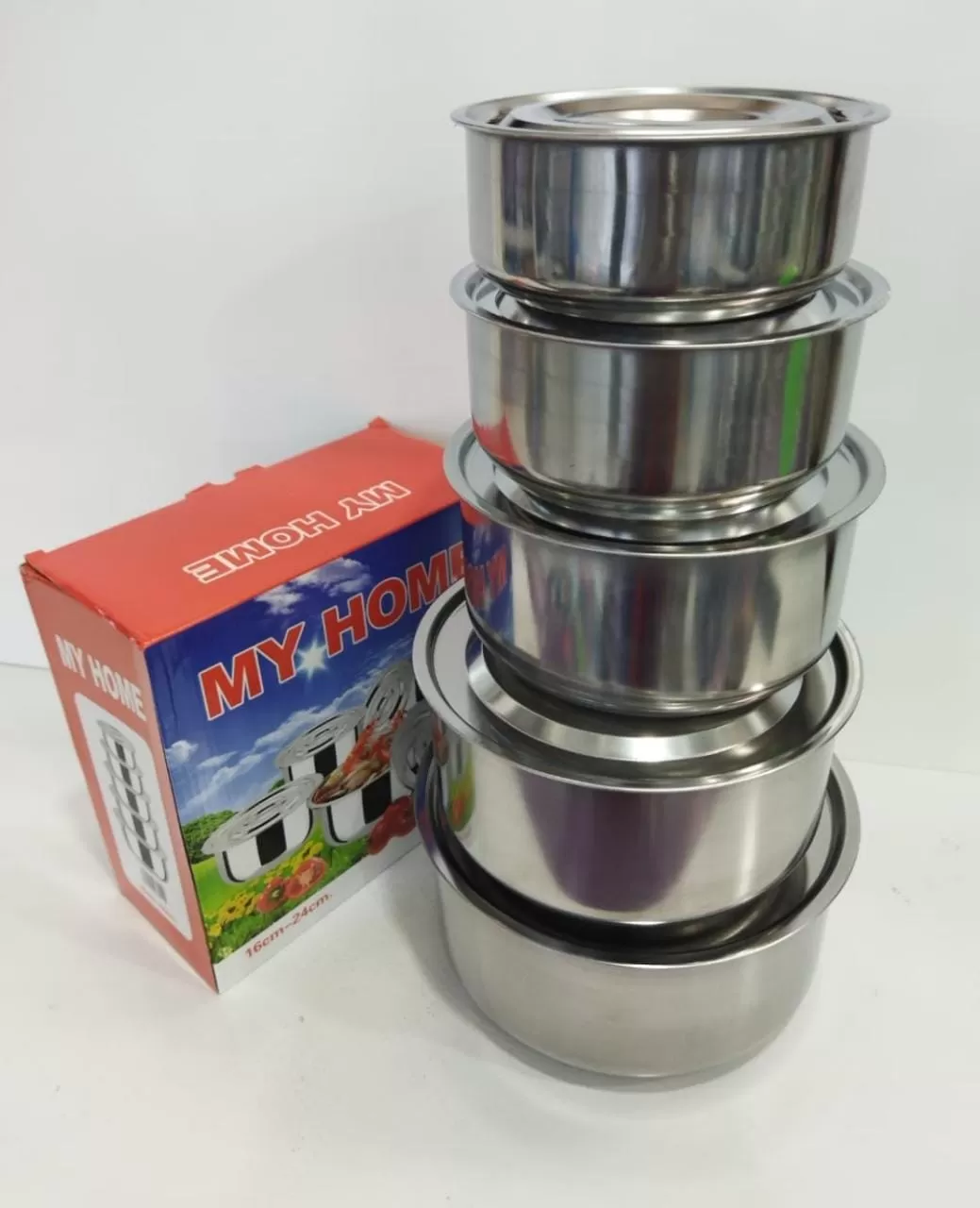 Generic 5 Pcs Cookware Bowl Set Stainless Steel