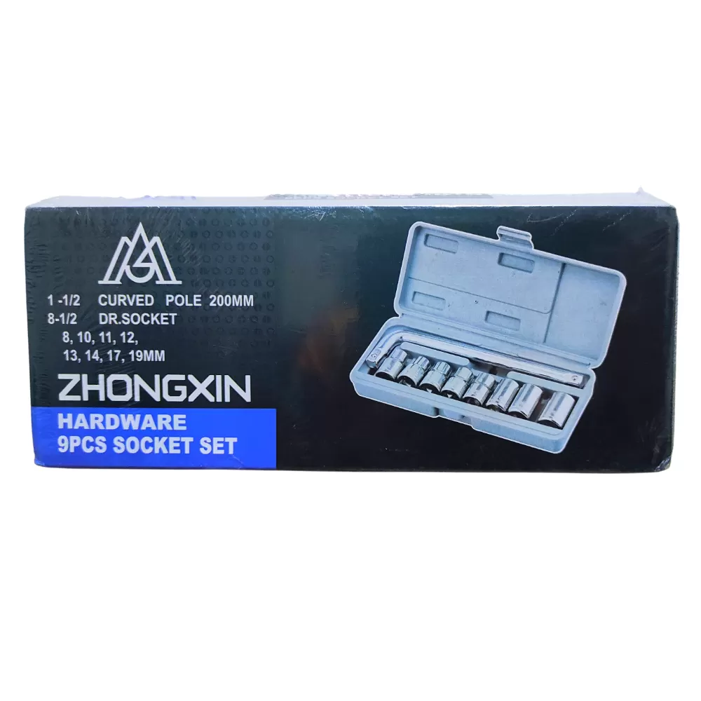 Generic 9PCS Combination Socket Wrench Set Silver