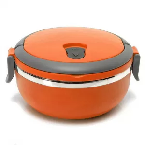Orange Single Layer Lunch Box Stainless Steel Food Warmer