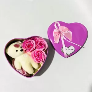 Gift Sense Lovely Gift Box with Flowers & Teddy Bear